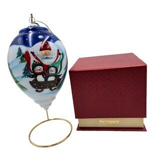Pier 1 Li Bien Santa And Penguins Christmas Ornament Decoration 2017 With Box